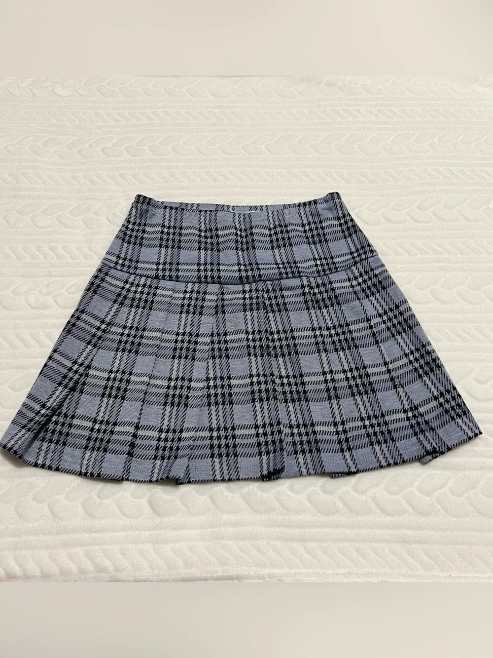 💗 Beautees - Girls Blue Short-Sleeve Button Front Top with Plaid Skirt‎